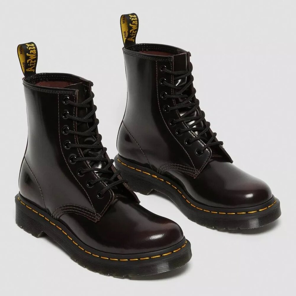 Dr. Martens 1460 Women's Arcadia Leather Lace Up Boots - Cherry Red
